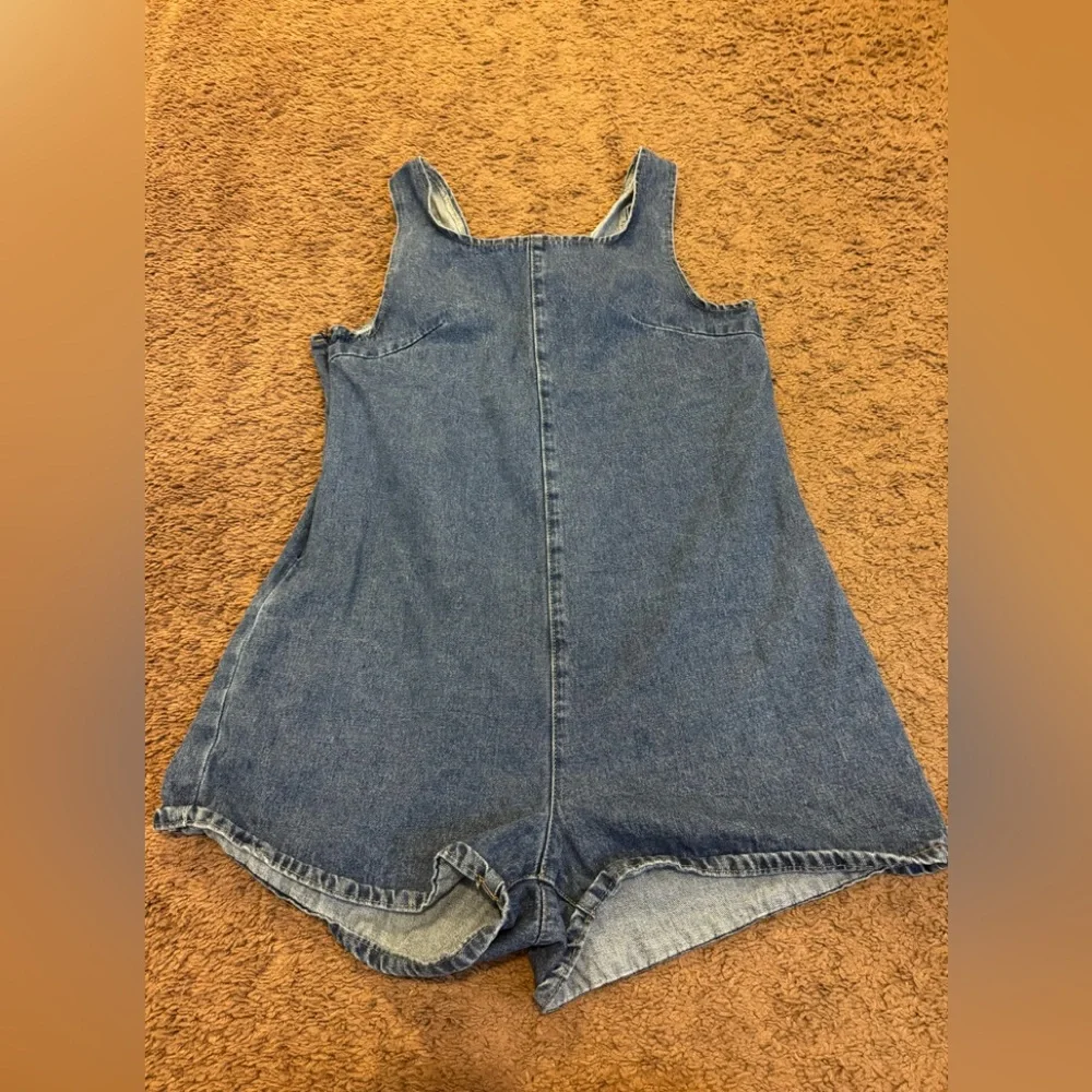 SHEIN Denim Romper Sleeveless Size L 8 10 - Picture 2 of 11